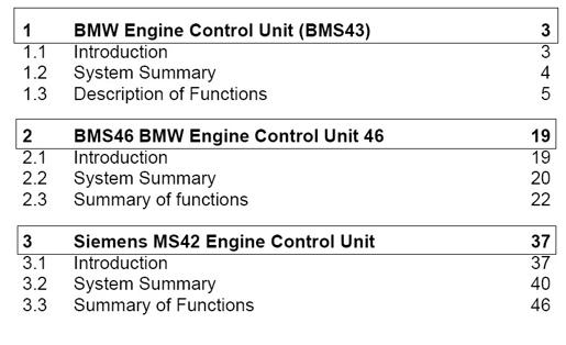 Thông số vài ECU cùa BMW (BMS 43-BMS46-BMS42)
