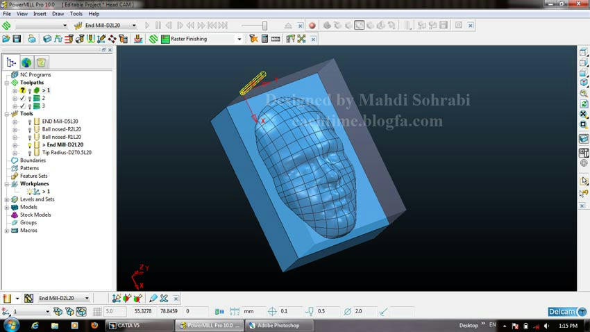 human face machining
