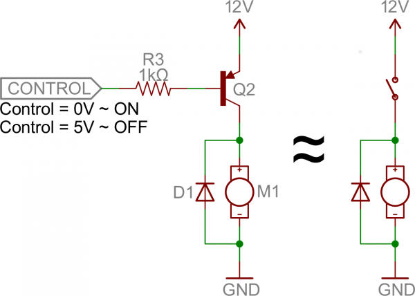 Mạch điều khiển động cơ dùng transistor