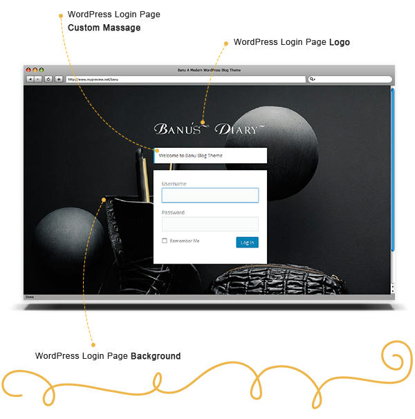Banu WordPress Theme - Built-In WordPress Login Form Customization