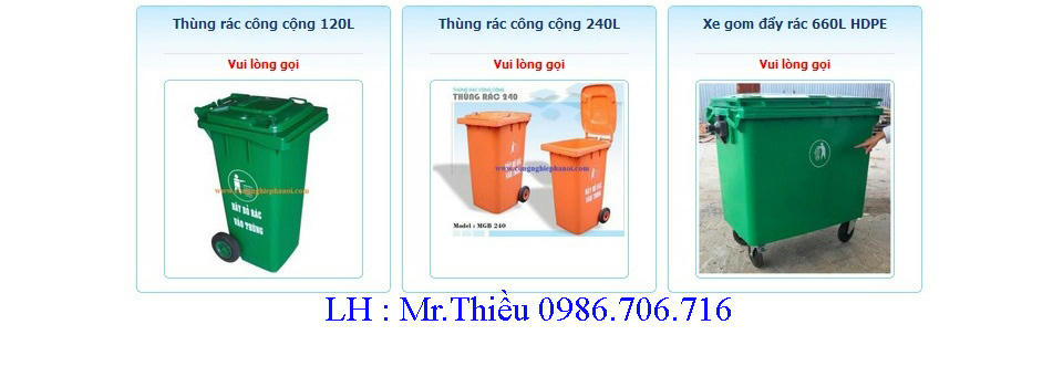 thùng rác công cộng, xe gom đẩy rác các loại giá rẻ trên toàn quốc