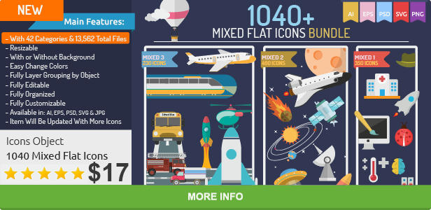 Mixed Flat Icons Bundle