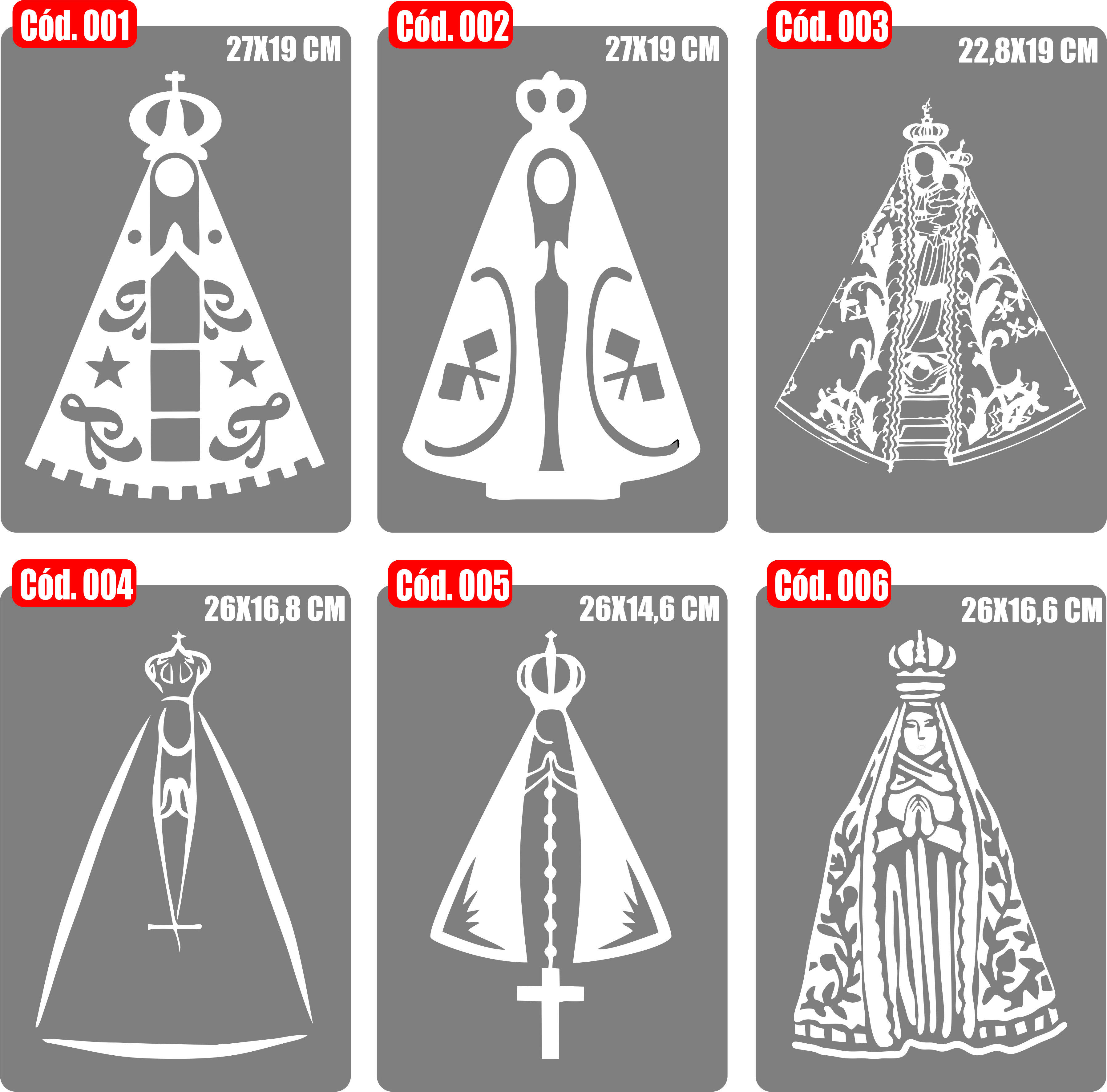 Adesivo Nossa Senhora Aparecida (2) 27x19 Frete Fixo - R$ 6,99 em ...