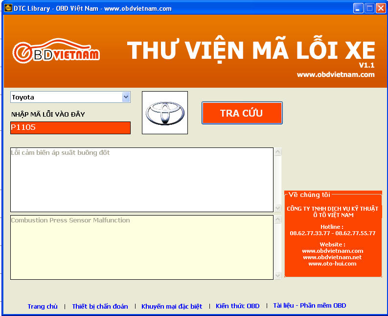Phần mềm đọc mã lỗi các dòng xe bằng Tiếng Việt