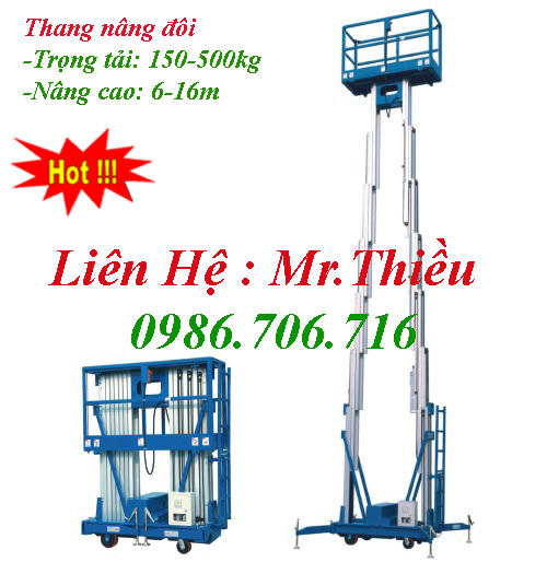 Thang nâng, thang nâng người, thang nâng hàng tải trọng 150-1000kg, nâng cao 6-1