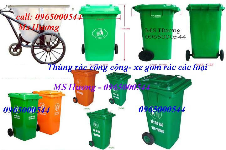 Đại lý thùng rác -thùng rác công cộng các loại 95L-240L, xe gom rác giá tốt nhất
