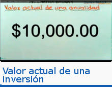 Valor Actual de una Inversión