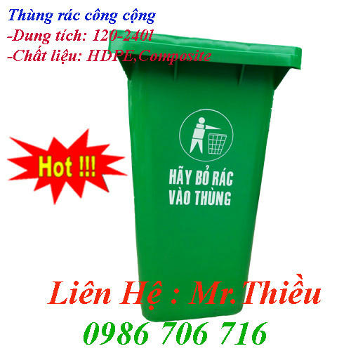 thùng rác công cộng, thung rac cong cong 55, 95, 120, 240 lít, xe gom rác nhập khẩu