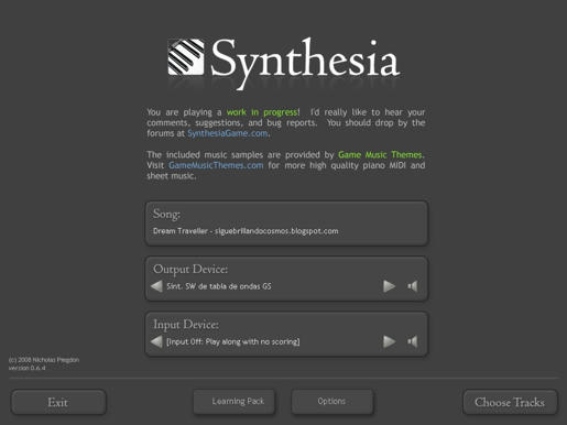 main menu