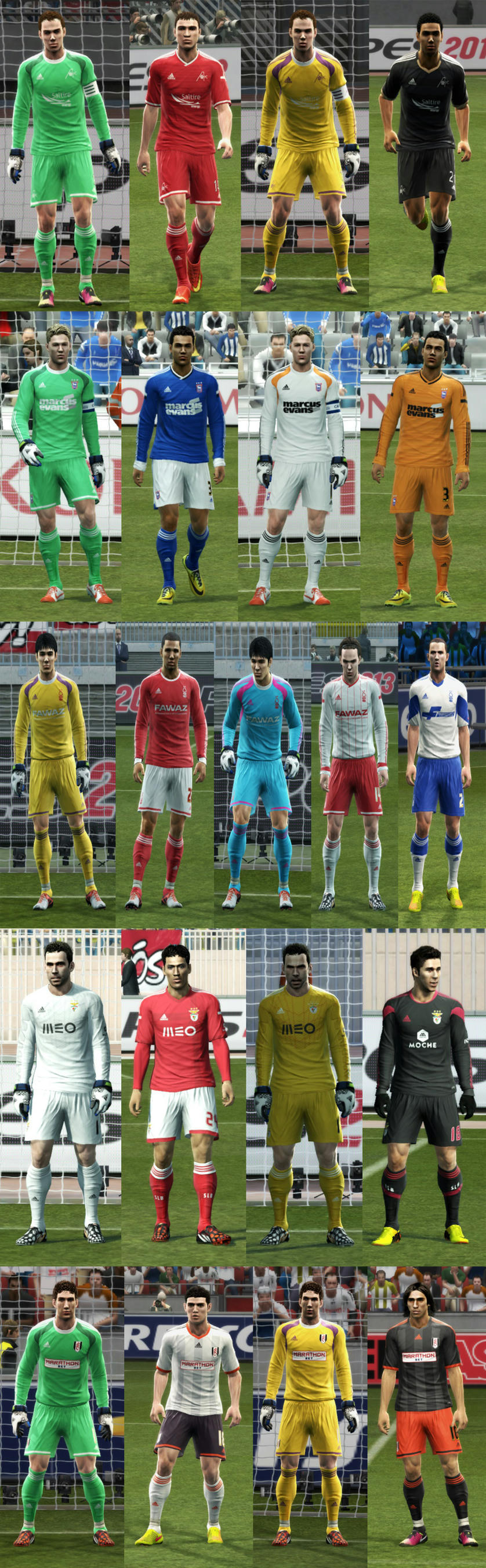 PES 2013 Aberdeen, Benfica, Fulham, Ipswich, Nottingham 14-15 GDB by Ikaru111