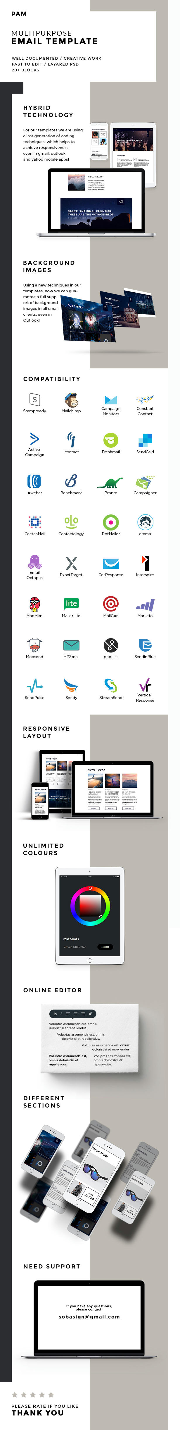 Pam – Responsive Multipurpose Email Template + Stampready Builder (Email Templates) Pam – Responsive Multipurpose Email Template + Stampready Builder (Email Templates)