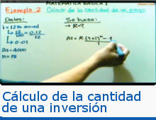 Cálculo de la cantidad de una inversión