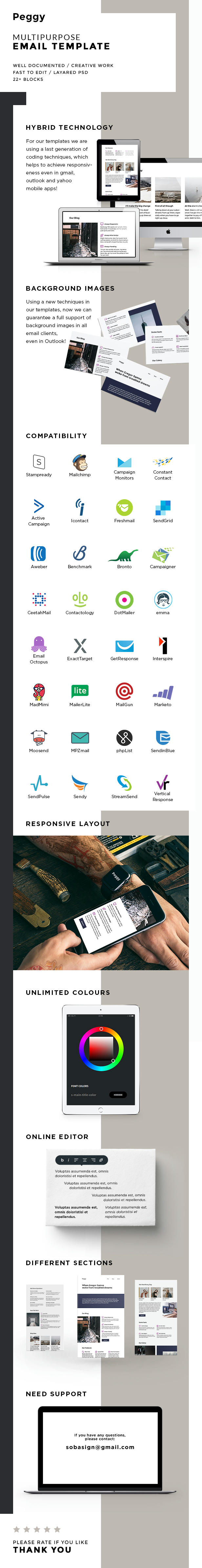 Peggy – Responsive Multipurpose Email Template + Stampready Builder (Email Templates) Peggy – Responsive Multipurpose Email Template + Stampready Builder (Email Templates)