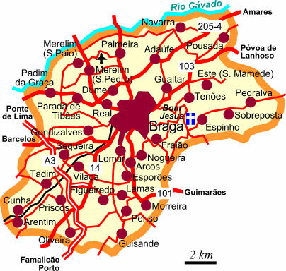 Mapa Braga