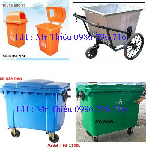 NK&PP thùng rác công cộng 120l, 240l, xe gom đẩy rác các loại giá rẻ