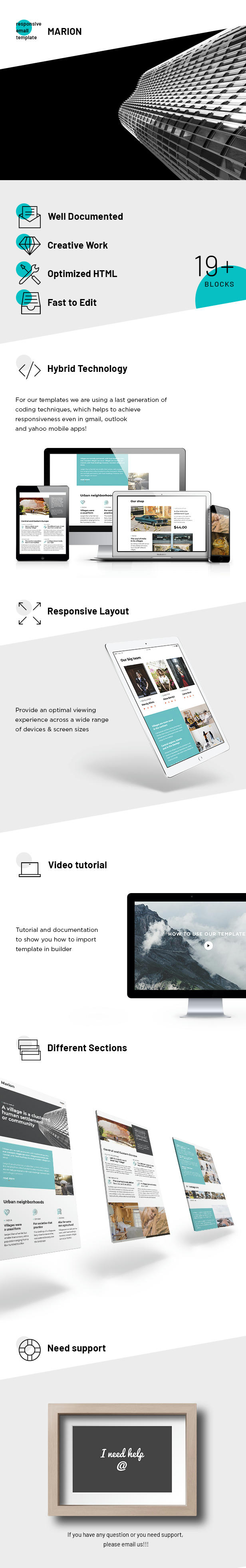 Marion – Responsive HTML Email + StampReady, MailChimp & CampaignMonitor Compatible Files