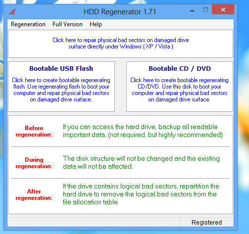 HDD Regenerator 2013 full crack - Phần mềm sửa lỗi ổ cứng