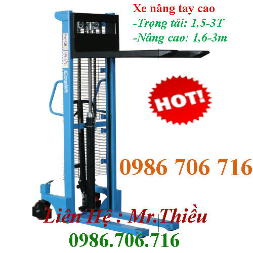 XE NÂNG TAY, xe nâng tay cao 1-3T -nâng cao 1,6-3m nhập khẩu chính hãng,giá cực