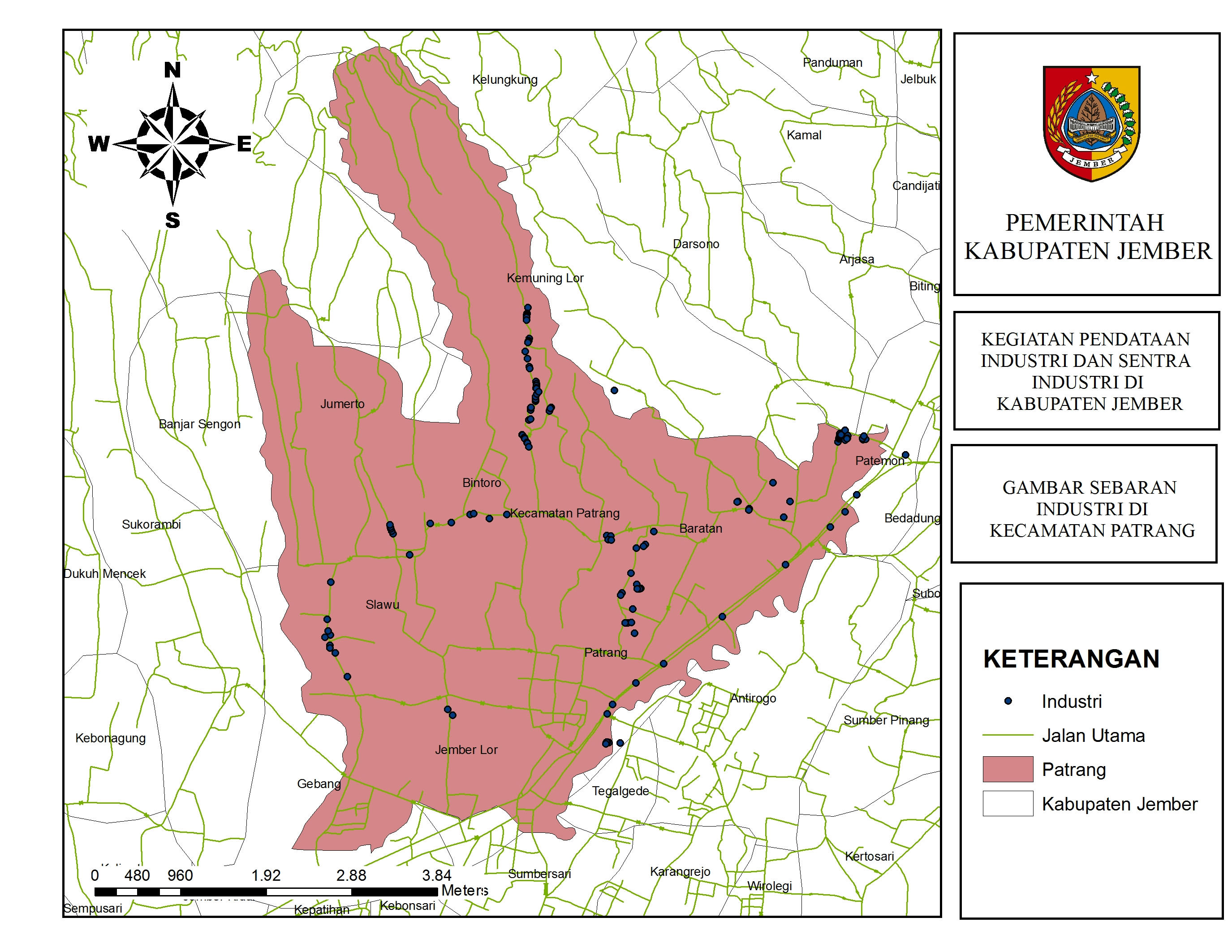 Peta Titik Lokasi Sentra Industri Kecamatan Patrang ...