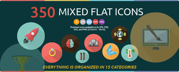 350 Mixed Flat Icons