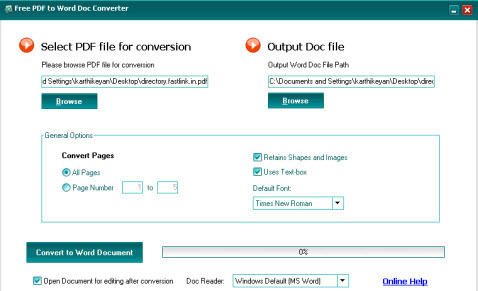 Convert PDF Files to MS Word Document
