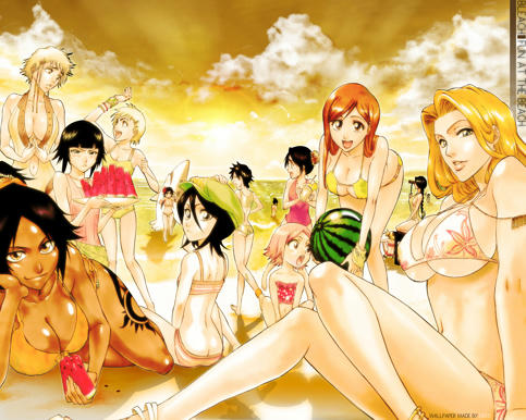 bleach girls rukia yuruichi rangiku orihime wallpaper
