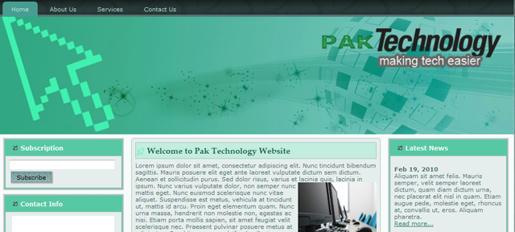 Pak Technology XHTML WebDesign Template