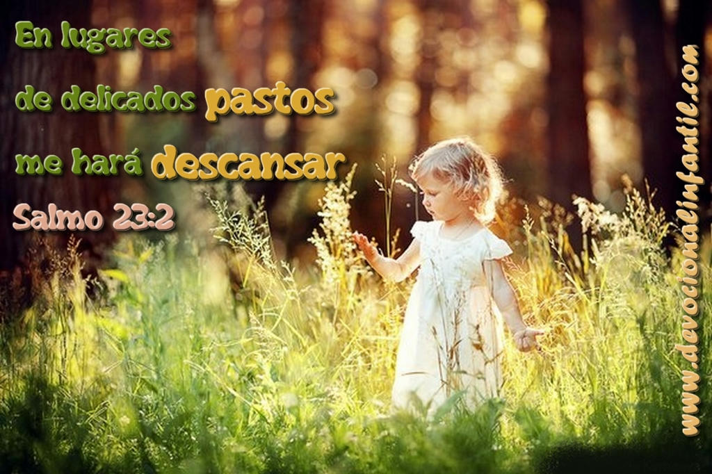 En pastos delicados me hará descansar – Wallpapers Infantil