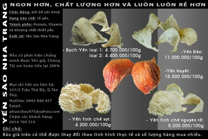 YẾN SÀO NHA TRANG Liên hệ 0943 846 457