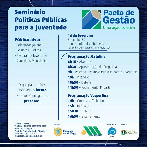 Programação Seminário Pacto de Gestão Programação Seminário Pacto de Gestão