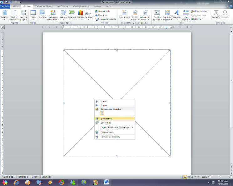 Añadir SWF en documento Office 2010 | Propio Añadir SWF en documento Office 2010 | Propio