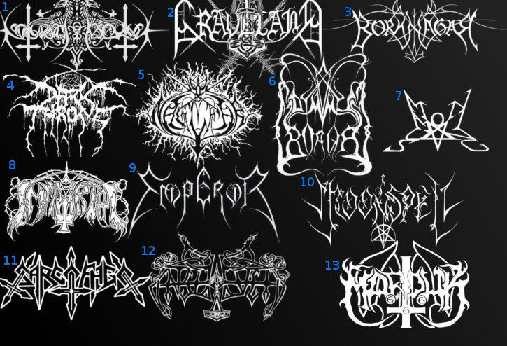Black Metal Bands By Logo Quiz By Sinistercharlo