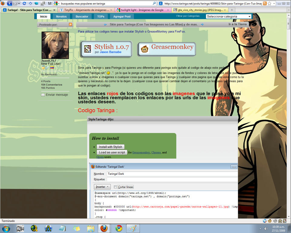 Skins para Taringa + Complementos FireFox. Skins para Taringa + Complementos FireFox.