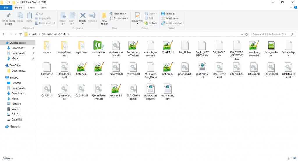 SP Flash Tool Downloaded Files