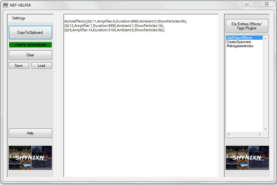AddPotionEffects [NBT Helper Plugin] Minecraft Mod