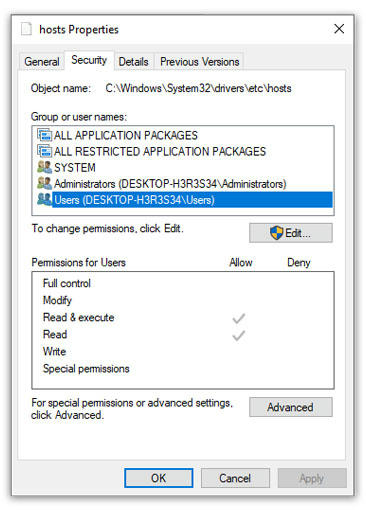 Cara tidak bisa mengedit file host pada windows