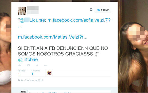 La joven Licurse, quien tiene dos perfiles en Facebook, y uno en Twitter, no estaba enterada de lo que ocurría con sus fotos