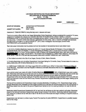  Copia de las declaraciones dadas por Christy Mack a la policía, al denunciar la agresión de la que fue víctima 1