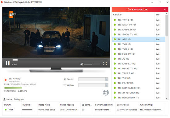 Xtream Codes İpTv Player Windows İçin