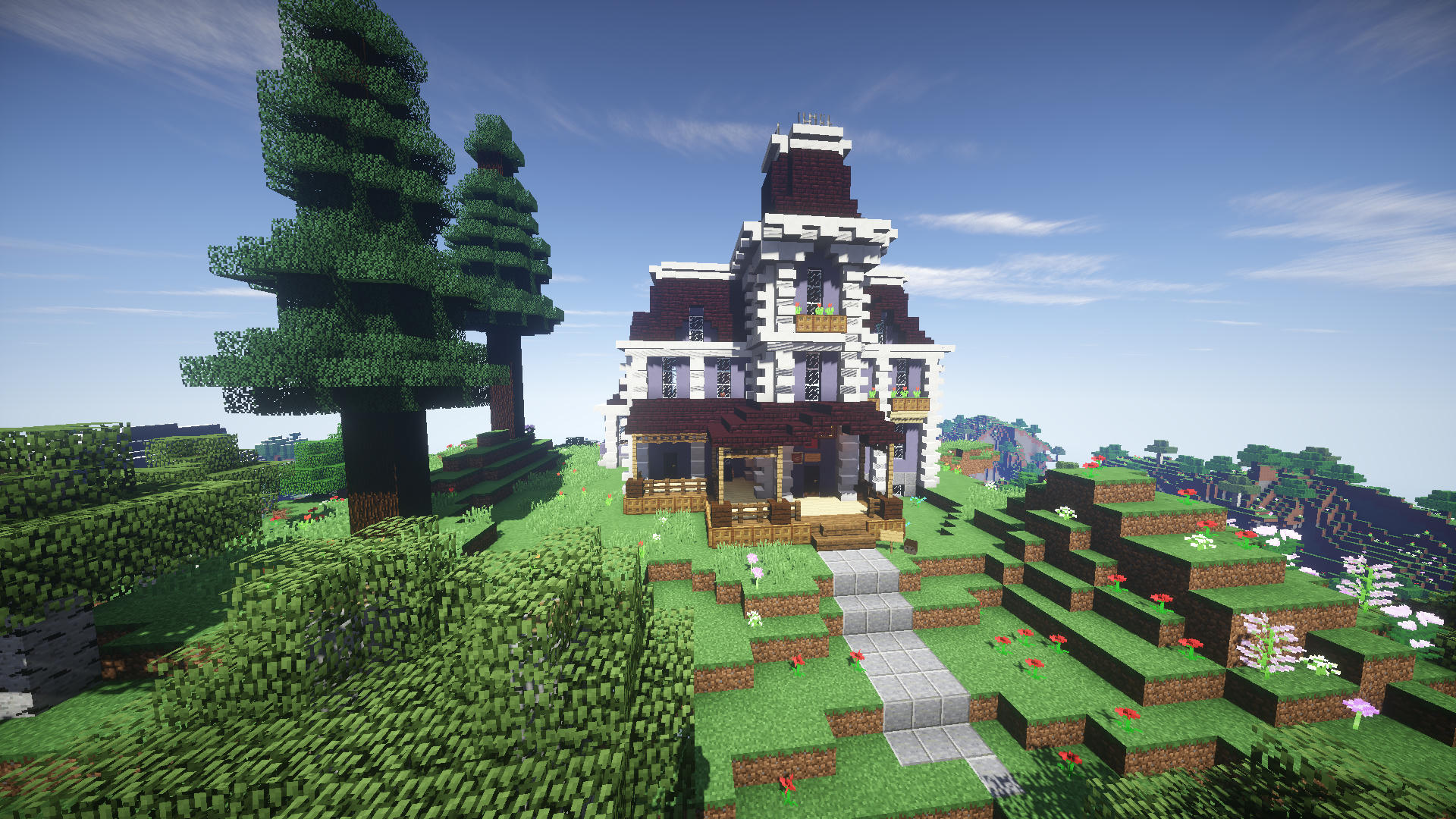 Victorian House / Second Empire Style / For Survival Minecraft Map