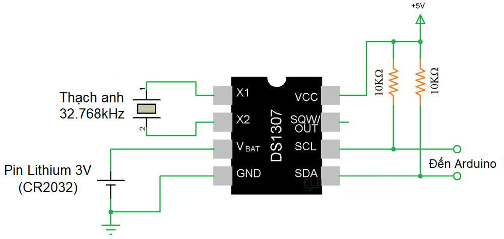 Giao tiếp module thời gian thực DS1307 với Arduino - Điện Tử Việt