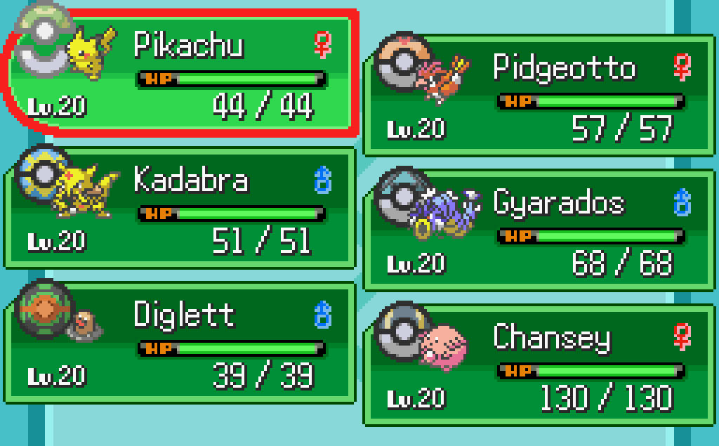 [PokeCommunity.com] Party screen's Ball graphic matches the Pok? Ball the Pokemon was caught in