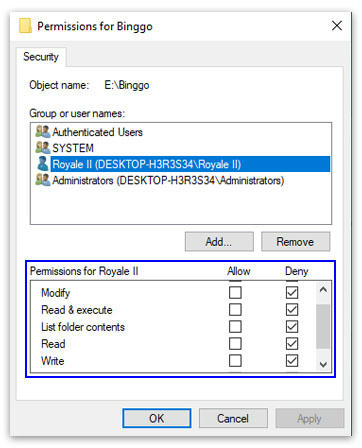 Memblokir hak akses user pada folder tertentu Windows
