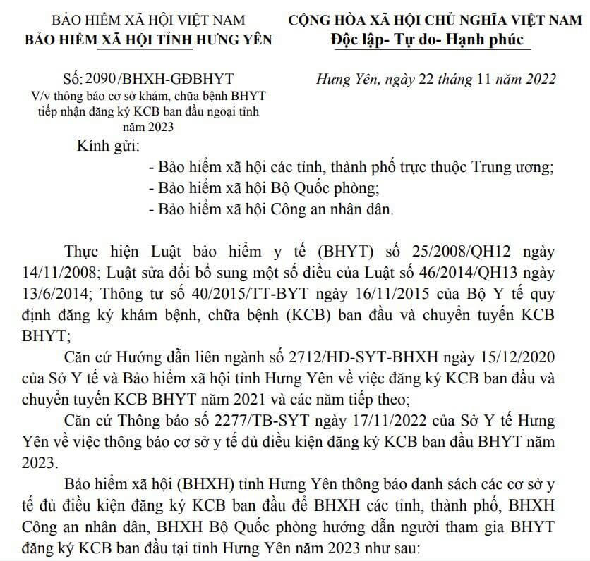 Hung Yen 2090 CV KCB BHYT ban dau ngoai tinh nam 2023.JPG