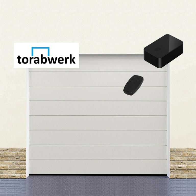 Garagentor Sektionaltor 40 mm M-Sicke Woodgrain Braun mit Motor + 2