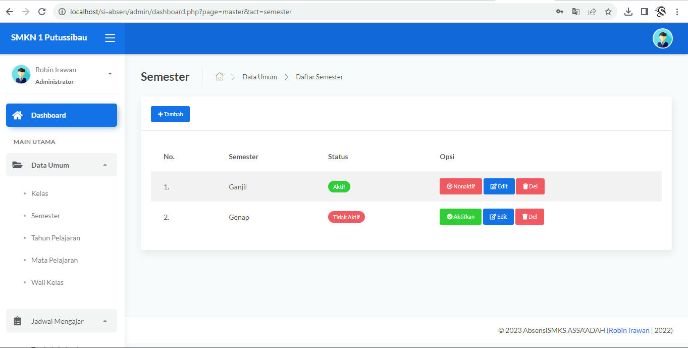Source Code Aplikasi Sistem Absensi Sekolah Berbasis Web