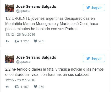 Al notar que las chicas no llegaron a Lima, según lo previsto, ni se comunicaron con la amiga que allí les aguardaba, los familiares se preocuparon