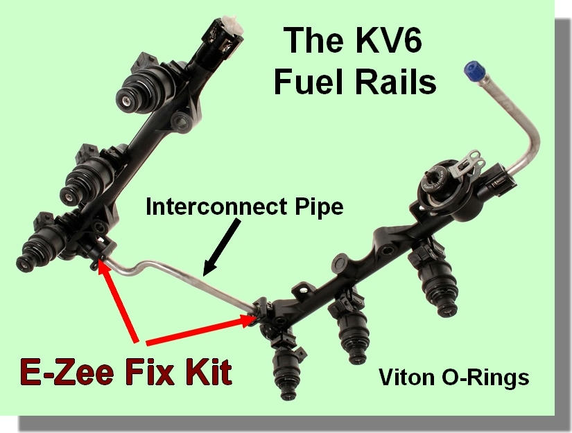 A* BEST KV6 Fuel Rail Interconnect Pipe VITON Seals Rover 75 and MG ZT V6 eBay