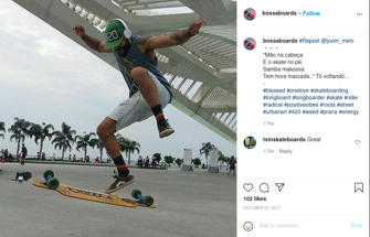 Male person actively skateboarding
