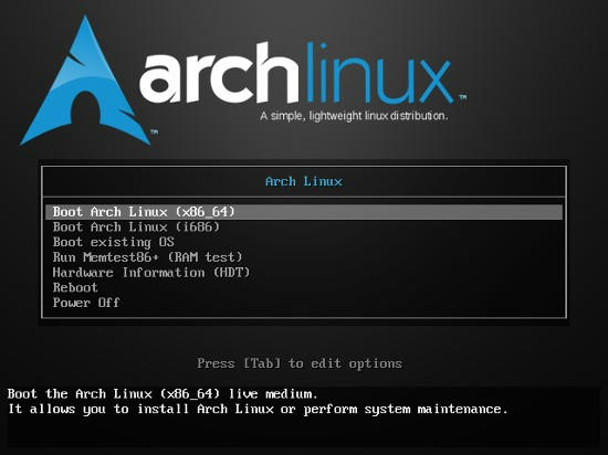 Archlinux Boot Screen
